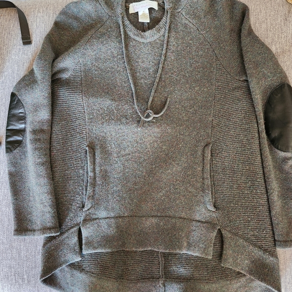 Design History Cashmere Hoodie Leather Patch Elbows - Picture 8 of 16